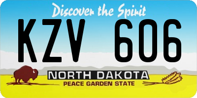 ND license plate KZV606