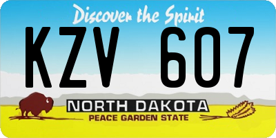 ND license plate KZV607