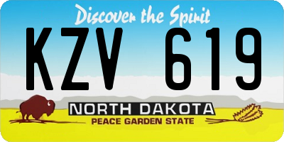 ND license plate KZV619