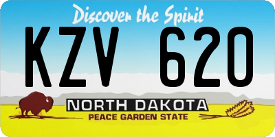 ND license plate KZV620