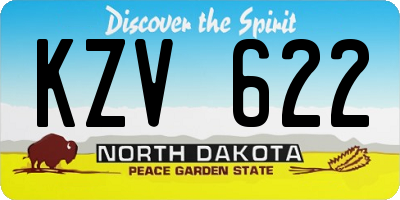 ND license plate KZV622