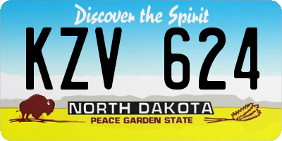 ND license plate KZV624