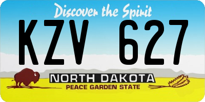 ND license plate KZV627