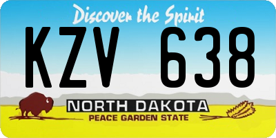 ND license plate KZV638