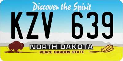ND license plate KZV639