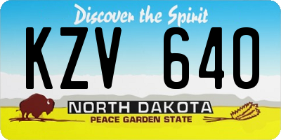 ND license plate KZV640