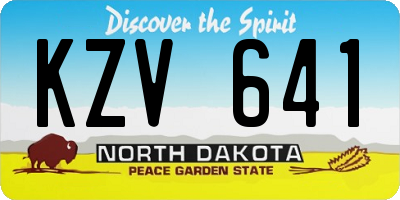 ND license plate KZV641