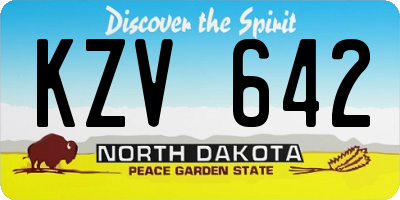 ND license plate KZV642