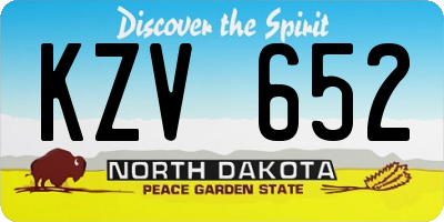 ND license plate KZV652