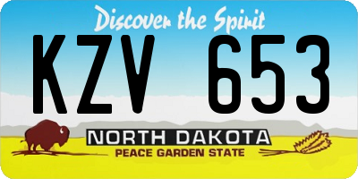 ND license plate KZV653