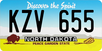 ND license plate KZV655