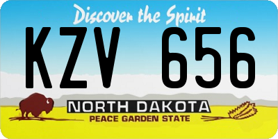 ND license plate KZV656