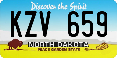 ND license plate KZV659