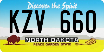 ND license plate KZV660