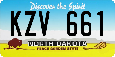 ND license plate KZV661