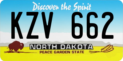 ND license plate KZV662