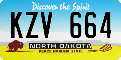 ND license plate KZV664