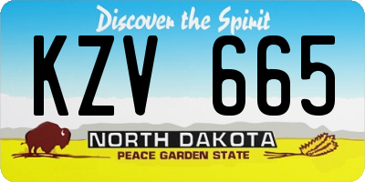ND license plate KZV665