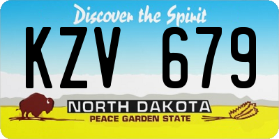 ND license plate KZV679