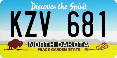 ND license plate KZV681