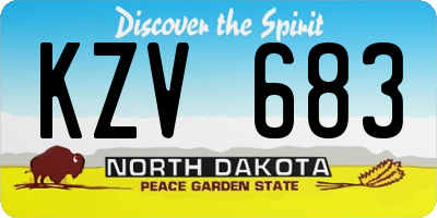 ND license plate KZV683