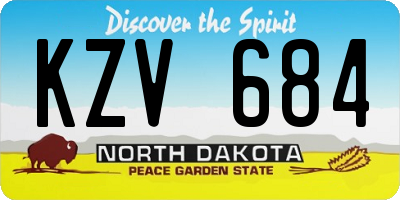 ND license plate KZV684