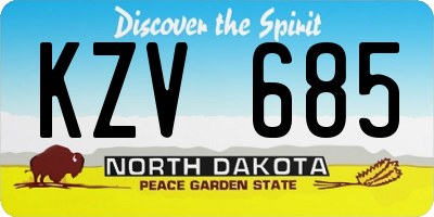 ND license plate KZV685