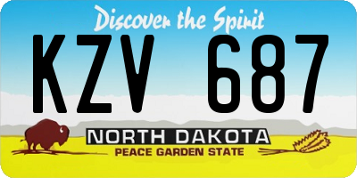 ND license plate KZV687