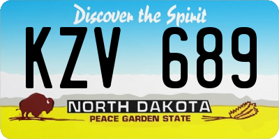 ND license plate KZV689