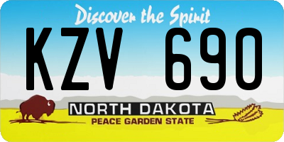 ND license plate KZV690