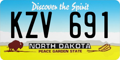 ND license plate KZV691