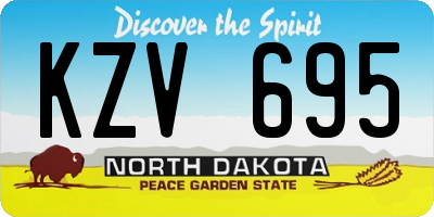 ND license plate KZV695