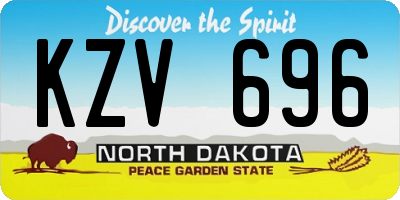 ND license plate KZV696