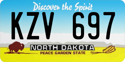 ND license plate KZV697