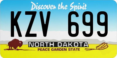 ND license plate KZV699