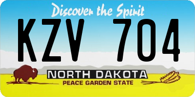 ND license plate KZV704