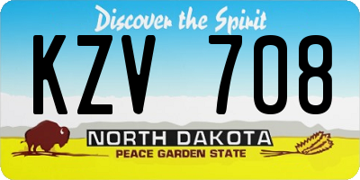 ND license plate KZV708