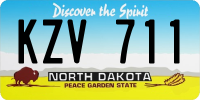 ND license plate KZV711