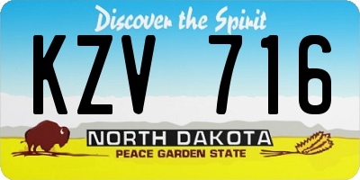 ND license plate KZV716