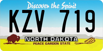 ND license plate KZV719