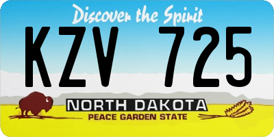 ND license plate KZV725