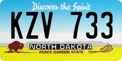 ND license plate KZV733