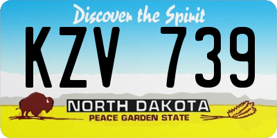 ND license plate KZV739