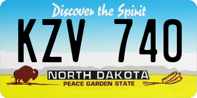 ND license plate KZV740