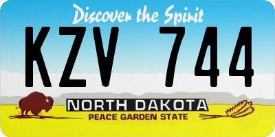 ND license plate KZV744