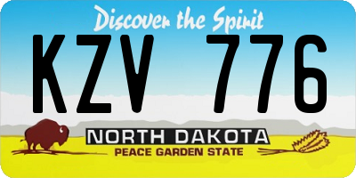 ND license plate KZV776