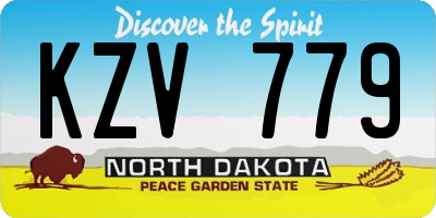 ND license plate KZV779