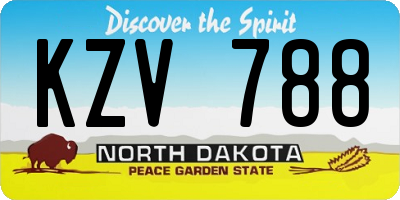 ND license plate KZV788