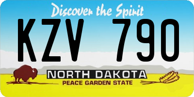 ND license plate KZV790