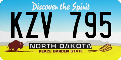 ND license plate KZV795